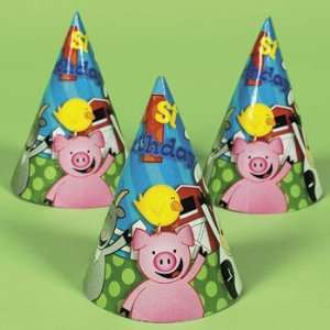  1st Birthday Farm Cone Party Hats (8 pc) Toys & Games