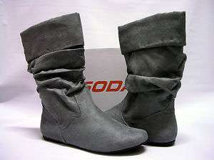 SODA IMAGE SLOUCH BOOTS GRAY WOMENS SIZE 7, UK 4.5  