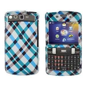 Samsung Ace2 i350 PDA Cell Phone Blue Plaid Design Protective Case 