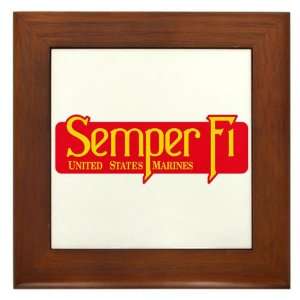  Framed Tile Semper Fi Marine Corps 