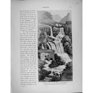    Palestine 1881 Waterfall Upper Barada Zebedany Wady