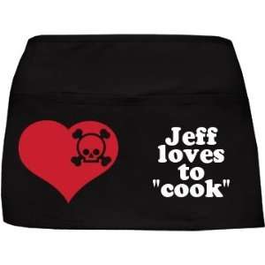  Jeff Loves To Cook Apron Custom Waist Apron with Pockets 