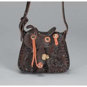  Chocolate Brown Leather Saddle Bag