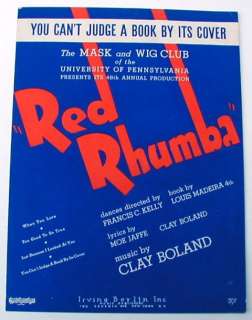 of P 1936 Sheet Music Red Rhumba Mask Wig Moe Jaffe 2  