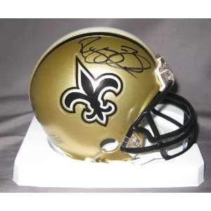   Saints NFL Hand Signed Mini Football Helmet   Autographed NFL Mini