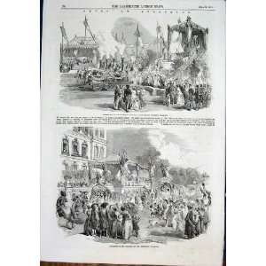  Fete Strasburg Germany Locomotive Procession Rhine 1852 