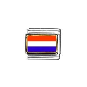 Luxembourg Flag Italian Charm Bracelet Link