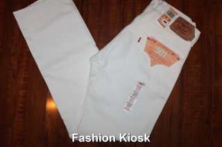 Levis 501 Original Straight WHITE Jeans 30 32 33 34 36  