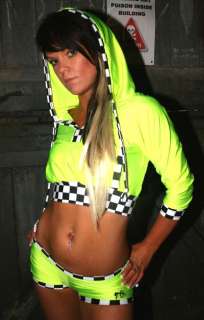 FB Clubwear Tush 2piece rave dancewear hoody and shorts  