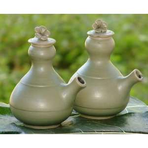    Ceramic Oil and Vinegar Set, Bahagia (Pair)