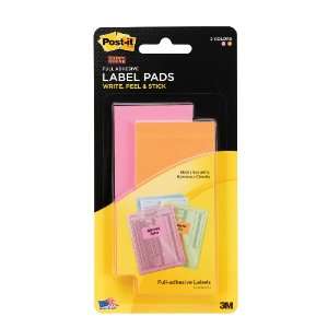  Post it Super Sticky Label Pads, Removable, Neon Orange and Neon 