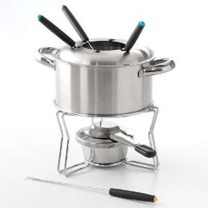   Piece Stainless Steel Cheese & Chocolate Fondue Set: Kitchen & Dining