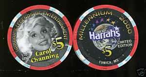 Harrahs Tunica MS Millennium Carol Channing Chip  