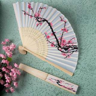 Cherry Blossom Silk Fans Asian Wedding Favors Shower  