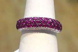 81CTS PINK SAPPHIRE RING SET IN 14K WHITE GOLD (R214)  