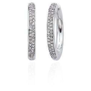    14K White Gold 1/2 ct. Diamond Huggie Earrings: Katarina: Jewelry