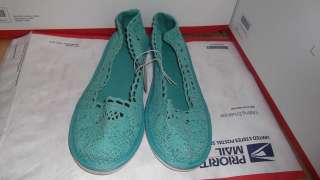 NEW WOMENS SHOES SO ASTER TURQUOISE CROCHET LACE FLAT SLIP ON FLATS 
