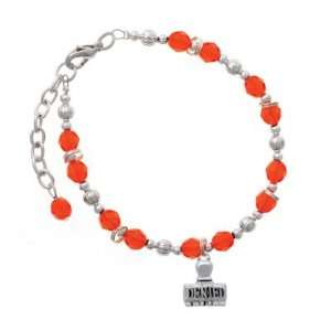 Denied Stamp Orange Czech Glass Beaded Charm Bracelet [Jewelry]