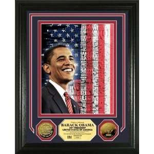  Barack Obama 24KT Gold Coin Inauguration Photo Mint USA 