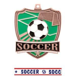 Hasty Awards Custom Soccer Shield Medals M 735S BRONZE MEDAL/AMERICANA 