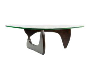 Triangle Modern Coffee Table with Dark Walnut Base  