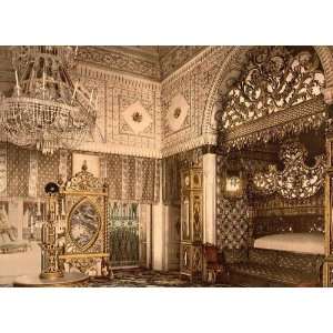 Vintage Travel Poster   Bedchamber of the late Bey of Tunis Kasr el 