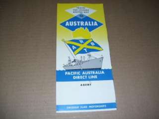 1962 PACIFIC AUSTRALIA DIRECT LINE TRAVEL BROCHURE  