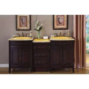   Sink Antique Vanity LUXH751YOL72 SA. W72 x D22 x H36, Mahogany