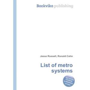  List of metro systems Ronald Cohn Jesse Russell Books