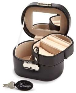   Designs 281402 Heritage Black Travel Mini Oval Jewelry Box: Watches