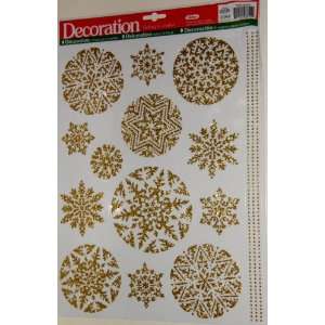  Gold Christmas Holiday Ornaments Vinyl Window Clings: Home 