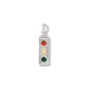  1525 Traffic Light Charm   Gold Plated Jewelry
