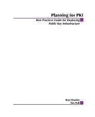 Planning for PKI Best Practices Guide for Deploying Public Key 