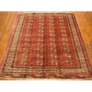  6x7 Hand Knotted Turkoman Persian Rug   77x60