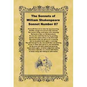   10cm) Art Greetings Card Shakespeare Sonnet Number 87: Home & Kitchen