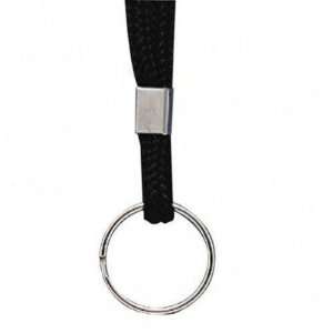 Lanyard With Ring, 34 Long, 24/BX, Black   With Ring; 34 