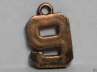 VINTAGE COPPER NUMBER 9 or small g CHARM GUMBALL  
