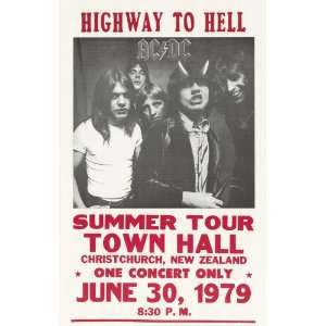  AC/DC   Concert Poster (1979) Town Hall Christchurch, New 