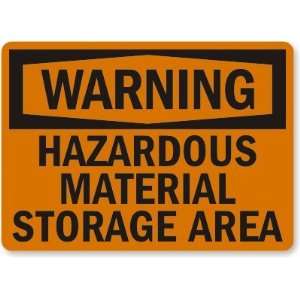 Warning Hazardous Material Storage Area High Intensity Grade Sign, 24 