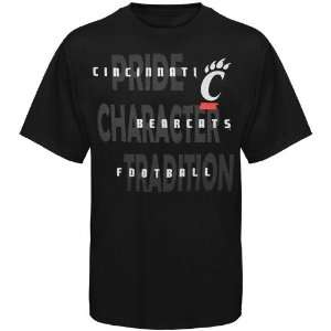  Cincinnati Bearcats Black Football Pride T shirt: Sports 