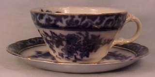 Lovely TOURAINE FLOW BLUE CUP & SAUCER Stanley Pottery  