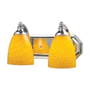  2 Light Vanity In Polished Chrome And Canary Glass: Home 