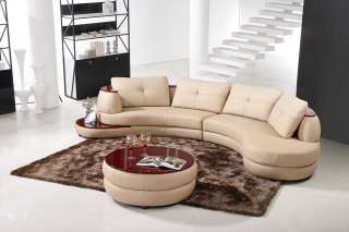   Leather Sectional Curved Sofa with Ottoman by Tosh Furniture  