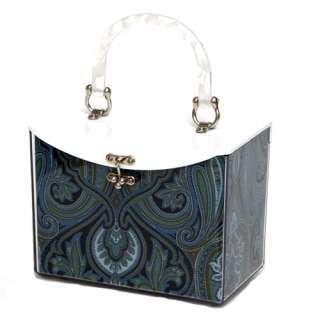 becky brown fashion handbag with white lid  