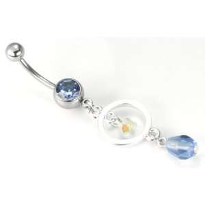   Body Jewelry with SOLAR Dangle  Lt. Sapphire 10g 5/8~16mm Jewelry