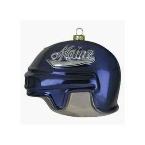    Maine Blackbears Glass 3 Hockey Helmet Ornament