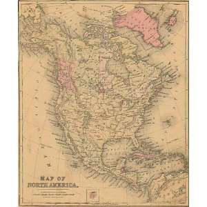  Mitchell 1876 Antique Map of North America: Office 
