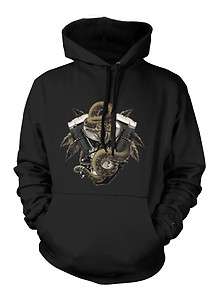   Design Sweatshirt Hoodie Rattle Snake Feathers Graphic Designer Hoody