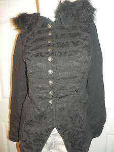   NYC STEAMPUNK GOTHIC VICTORIAN HOODED MILITARY JACKET SIZE EXTRA LARGE