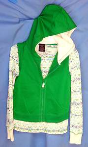   Cotton Ireland Grn Fleece Vest w/LS Thermal Top GIRL SIZES NWT  